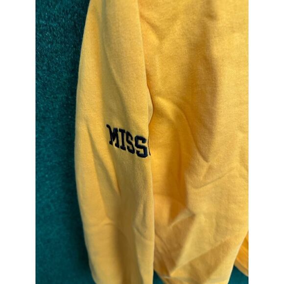 University of Missouri MIZZOU Yellow & Black Pullover Sweatshirt Sz Large UNISEX - Picture 3 of 7